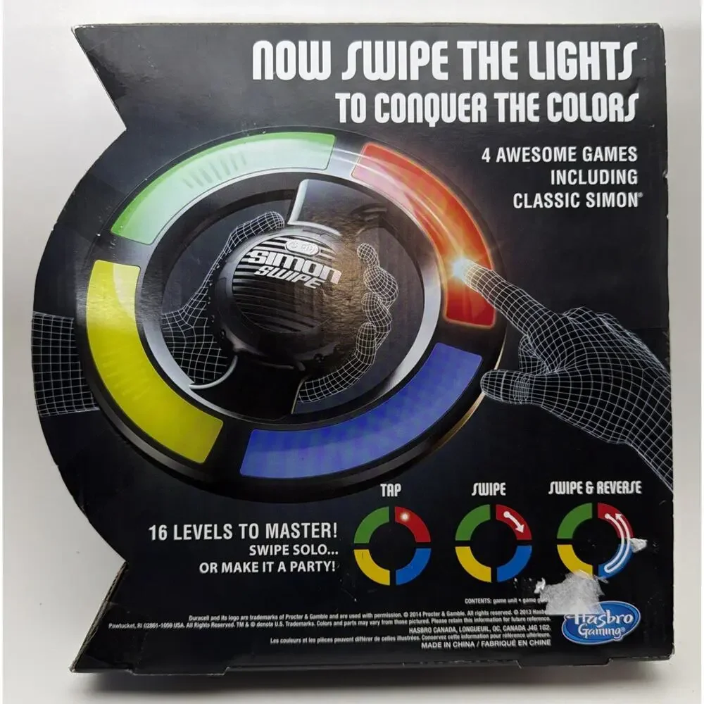 New Simon Swipe Game 2014 Hasbro A8766 Electronic Light Up Interactive - New